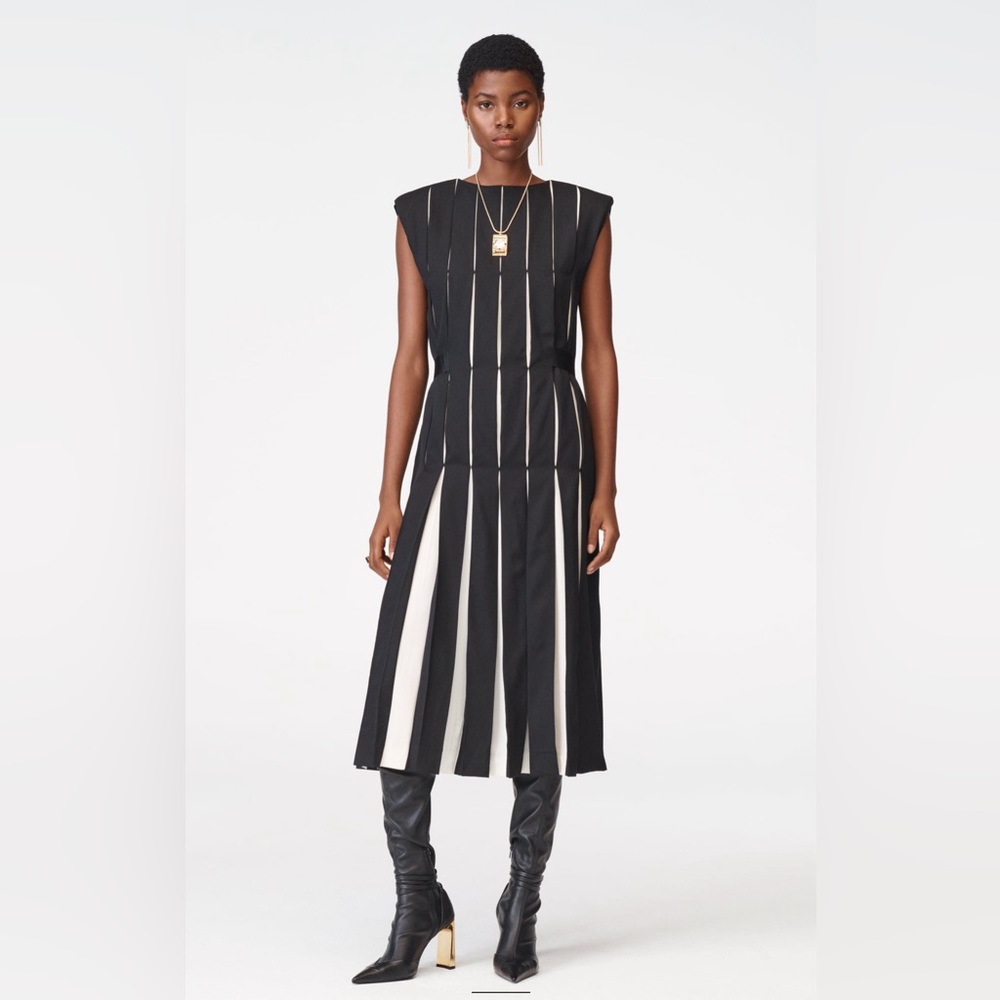 Zara Wool Blend Box Pleat Dress LIMITED EDITION